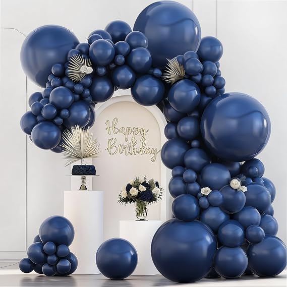 Blocesa Navy Blue Balloon Arch Kit, 133pcs Dark Blue Balloons in 36in, 18in, 12in, 10in, 5in Different Sizes Blue Latex Balloons Garland for Boy Birthday Party Halloween Graduation Wedding Decor