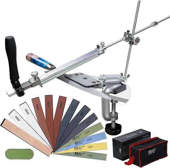 CWOVRS Knife Sharpening System, RX-008 Precision Knife Sharpener, 12 Stones