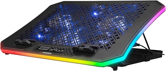Rampage AD-RC34 Metafor Rgb 6 Fanlı Telefon Tutuculu Rgb Işıklı 15-17 Notebook Soğutucu Stand