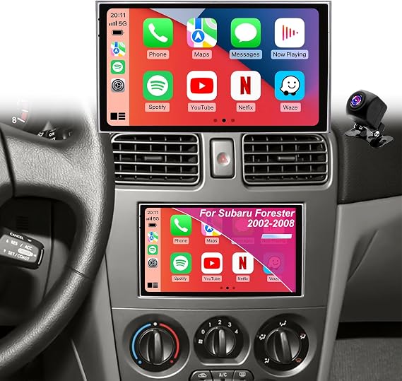 5GWiFi Car Radio for Subaru Forester 2002 2003 2004 2005 2006 2007 2008, 6.83inch Forester Stereo with Apple CarPlay Android Auto, Upgrade Touchscreen Headunit Radio Bluetooth GPS Backup Camera FM SWC