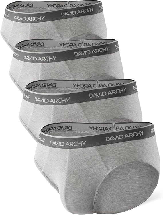 DAVID ARCHY Men's Underwear Briefs Rayon Made from Bamboo Wicking-Moisture Support Pouch Soft Underwear for Men 4 or 7 Pack