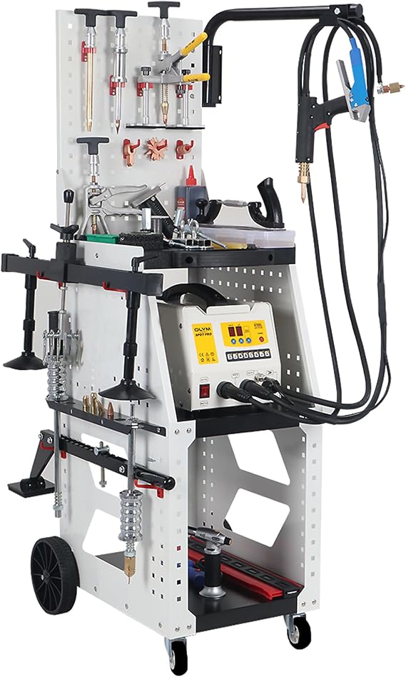 Steel Dent Pulling Machine Stud Welder Car Repair Spot Dent Puller Vehicle Body Dent Pull Tool Kit with Professional Tool Cart 220V