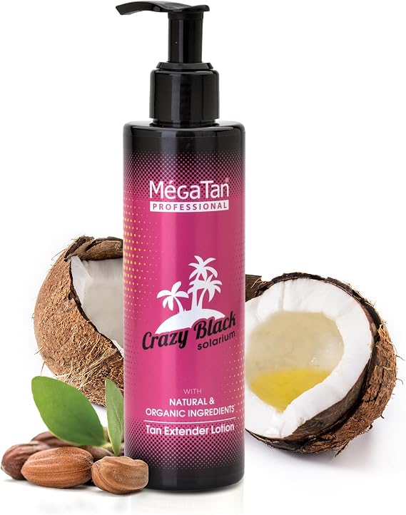Crazy Black Natural Tanning Accelerator Solarium - 150ml Deep Tan Booster with Natural Tanning Activators & L-Tyrosine - 99% Organic Melanin Booster Sunbed Cream