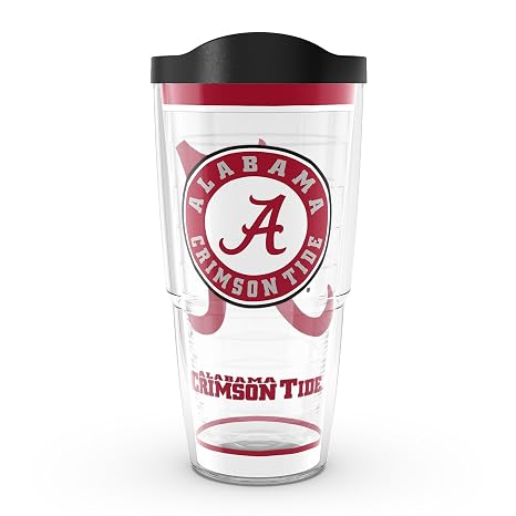 Tervis Made in USA Double Walled University of Alabama Crimson Tide Insulated Tumbler Cup Keeps Drinks Cold & Hot, 24oz, Tradition