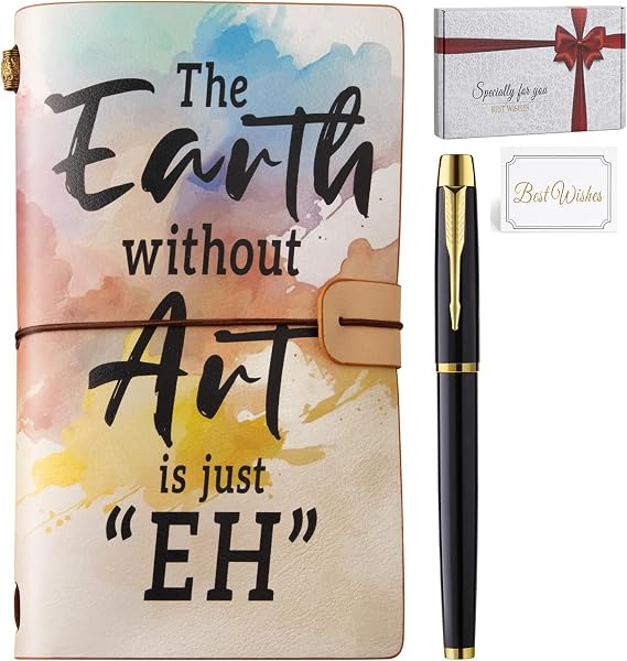 Art Lovers Gifts ジャーナルノート ペン付き アートのない地球 アーティストギフト 美術教師への感謝の贈り物 芸術家アート学生へのアートテーマギフト