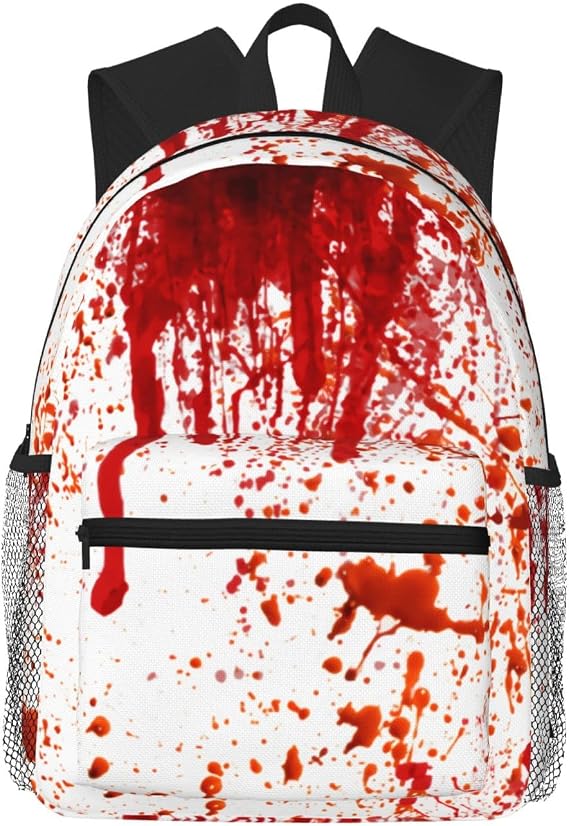 Blood Splatter Horror Casual Comfort Backpack - Lightweight Daypack With Laptop Compartment, Multi-Pocket Travel Hiking Bag