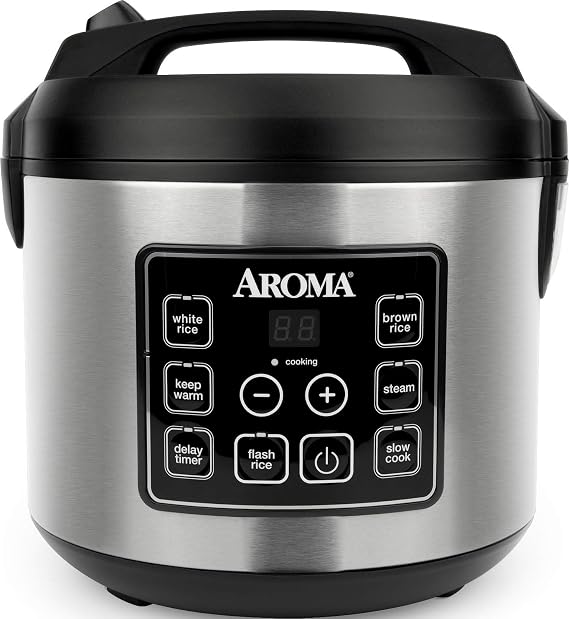 Aroma 20-Cup (Cooked) Digital Rice Cooker and Food Steamer, Stainless Steel by Aroma Housewares