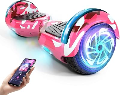 SISIGAD Scooter for Kids Ages 6-12, Bluetooth and 6.5 Colorful Lights Wheels, Safety Certified Self Balancing Scooter, for All Ages