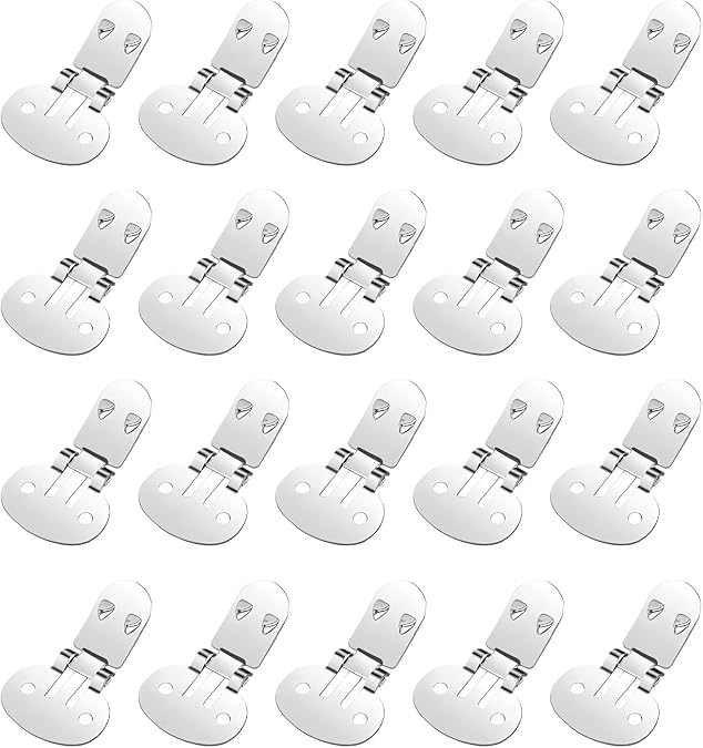 20PCS Blank Metal Shoe Clips, Stainless Steel Flat Shoe Clips