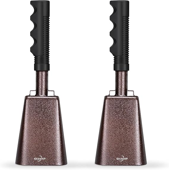 Cow Bells for Sporting Events, 10 Inch Steel Cowbell 2 Pack