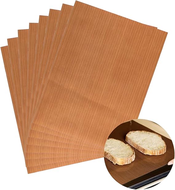 8PCS Reusable Baking Sheet 12x16 inch Teflon Oven Liner Heat Resistant BBQ | washable parchment, cooking bread biscuits, high temperature, sturdy surface, grill mat, eight pieces value pack