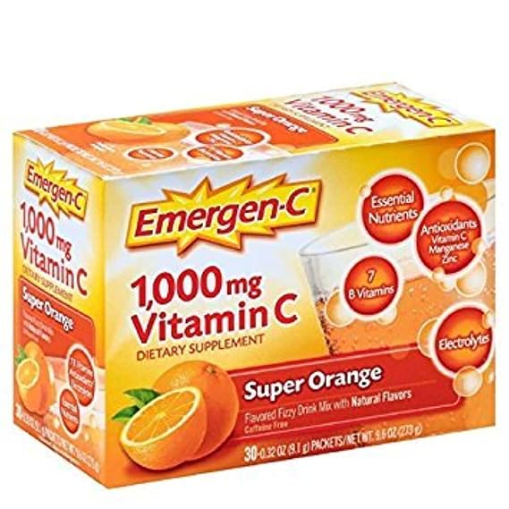 Emergen-C Health and Energy Booster - Super Orange, 30 Ct. Pack of 5