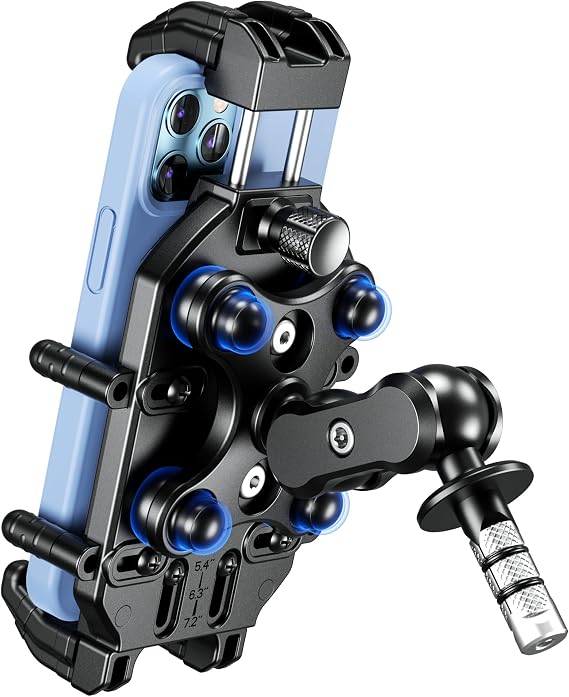 BRCOVAN Anti-Theft Motorcycle Fork Stem Phone Mount with Vibration Dampener