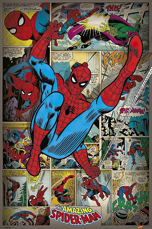 Pyramid International Marvel Comics SpiderMan Retro Comic Book Cool Wall Decor Art Print Poster 60x90
