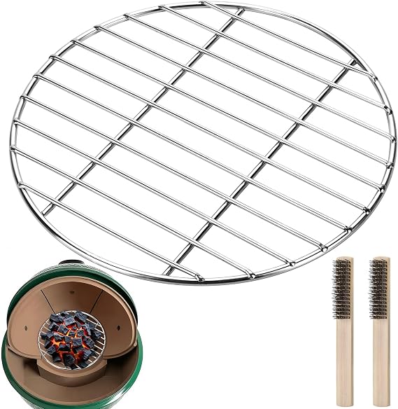11.81-Inch Stainless Steel Grill Grate Replacement - Weber Grill Grate Compatible with Kamado Joe Accessories, Big Green Egg & Most Ceramic Grills, High Heat Retention & Easy Clean
