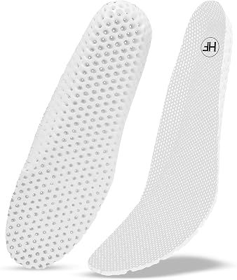 Breathable Comfort Insoles - Lightweight, Supportive, and Foot-freshening White, US Women 7 - US Men 5