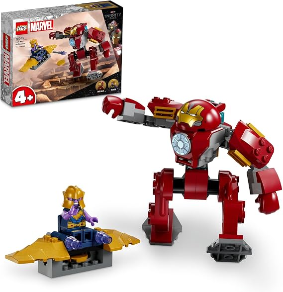 LEGO Marvel Iron Man Hulkbuster Thanos’a Karşı 76263 – 4 Yaş ve Üzeri Çocuklar için Süper Kahraman Hediyesi Fikri, Iron Man ve Uçağıyla Thanos Minifigürleri İçeren Oyuncak Yapım Seti (66 Parça)