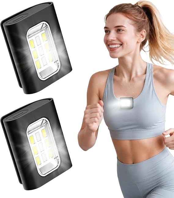Running Lights for Runners, 2 Pack Rechargeable LED, 4 Modes, Night Running