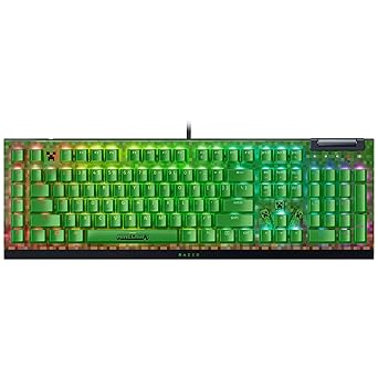 Razer BlackWidow V4 X Mechanical Gaming Keyboard: Green Switches Tactile & Clicky - 6 Macro Keys - Chroma RGB - Doubleshot ABS Keycaps - Sound Dampening & Stabilizers - Minecraft Edition