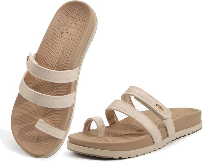 KuaiLu Womens Slides Sandals With Arch Support Comfort Plantar Fasciitis
