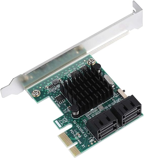 GOTOTOP PCI Express SATA Controller, 4-Port PCIe Card, PCIe Expansion Card Adapter 6G, Compatible with Desktop, Laptop, 2003, Vista, 7, 8, 10 (32/64 bit), Part Number: SA3004