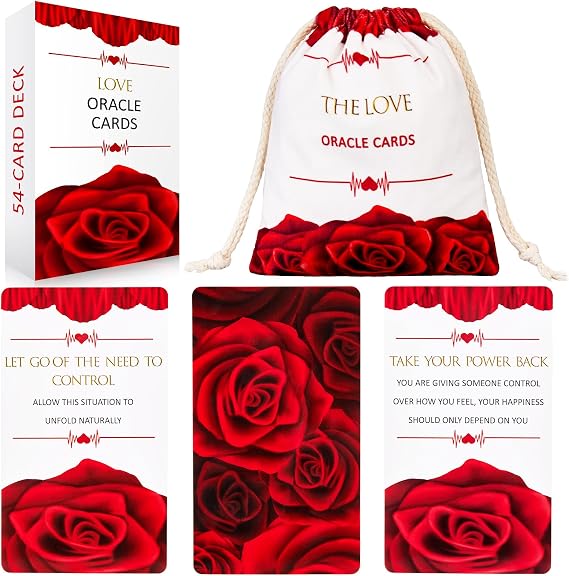 Love Oracle Cards Deck Love Tarot Cards for Beginners with Meanings on Them Romatic 54 PCS Rose Self Care Affirmations Cards(2.75 x 4.72)...