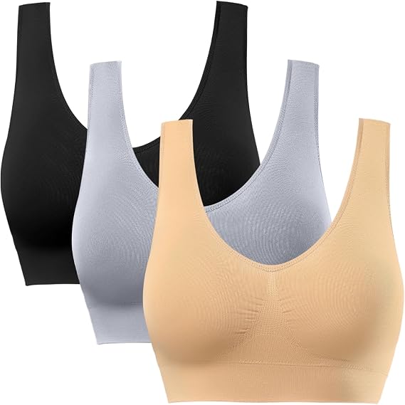 BESTENA Women Sports Bras, Seamless Removable Pads Comfort Yoga Sleep Bras