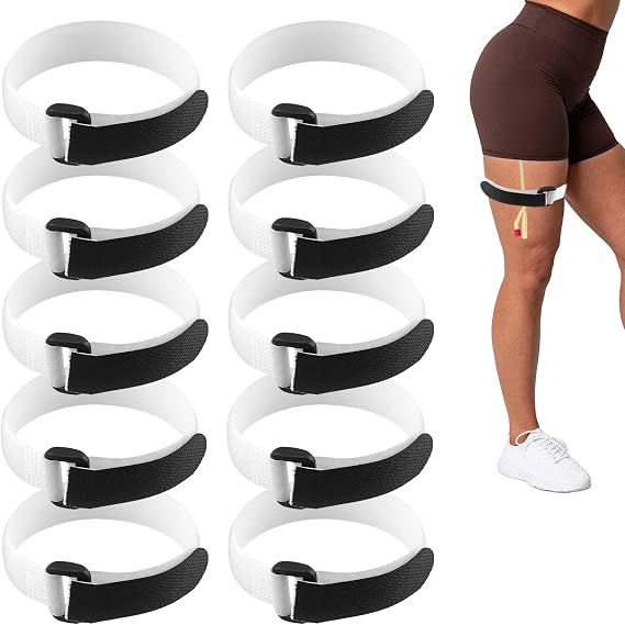 10 PCS Catheter Leg Bag Holder Catheter Leg Bag Straps Fastening Tape Anti Slip Catheter Night Bag Stand Catheter Bag Holder Catheter Holder Adjustable Tube Holder Strap for Men and Women