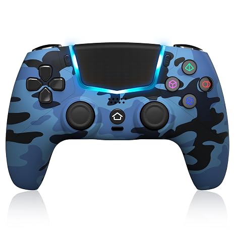 Wireless Controller for PS5, Compatible with PS5/Pro/Slim/PC, Replaces the PS5 Controller with Hall-Effect Joysticks, Hall-effect Triggers, 6-Axis Gyros, Dual Vibration And Turbo, 3.5mm Audio Jack/Speaker, Blue
