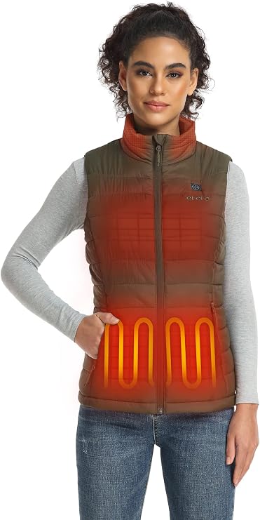 ORORO Womens Heated Vest, 4 Heating Zones Lightweight Electric Vest