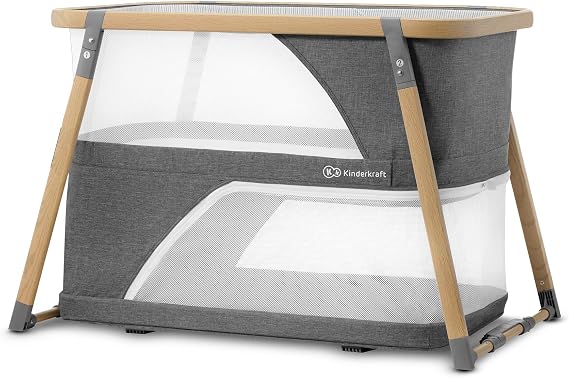 Kinderkraft SOFI Portable Travel Crib for Baby, Gray