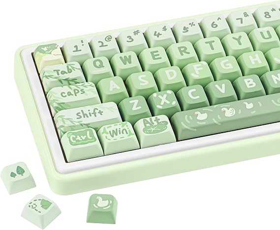 Cute Botanical PBT Keycaps, XDA Profile Round Keyboard Keycaps