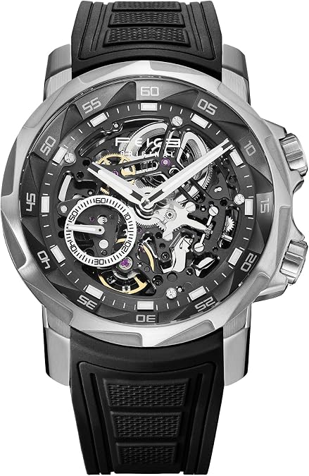FEICE FM511 Skeleton Auto Watch, Sapphire Luminous 5ATM Steel Strap.