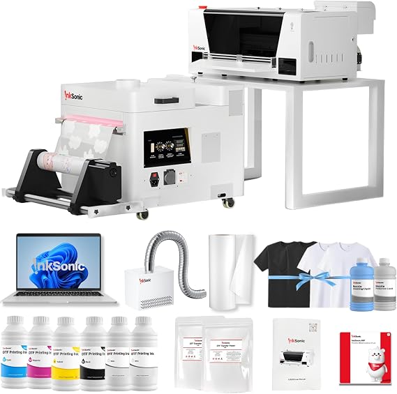 14" F1080 DTF Printer Bundle, A3+ Printing Machine with Powder Shaker & Dryer and Pre-Installed Laptop Combo, Automatic Curing, T-Shirt Printing, DTF Transfer Machine with Ink Circulation