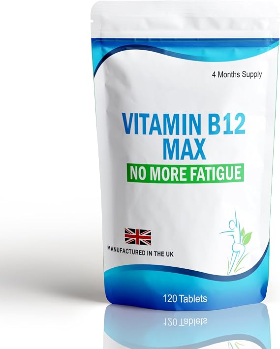 Vitamin B12 Max Supplement, 120 Tablets, 4 Months Supply, Vegetarian, UK Made