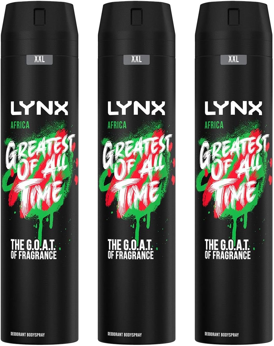 Lynx Africa XXL Limited Edition Deodorant and Body Spray 48 Hour High Definition Fragrance, Pack of 3 x 250ml