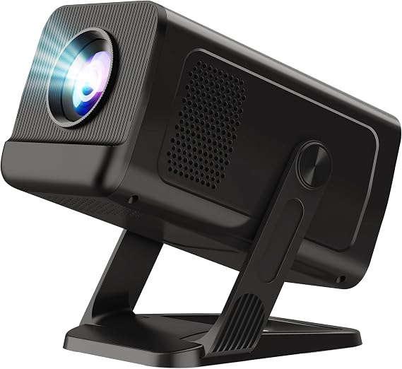 Mini Projector for Bedroom with WiFi and Bi-directional Bluetooth 1080P 4K Support Smart Android TV OS Built-in Apps Auto Keystone Compatible with Netflix, YouTube, Prime Video, Disney+ Black