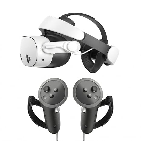 KIWI design G4 Pro Controller Grips Protector & H4 Boost Battery Head Strap Compatible with Meta Quest 3/3S, Accessories Accredited by Meta