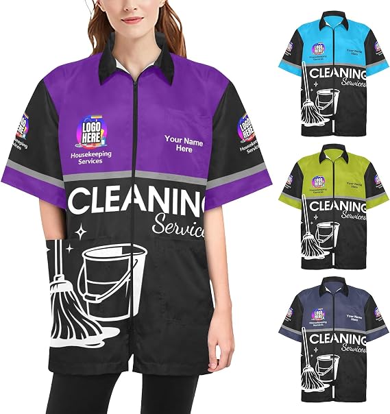 Custom Housekeeping Cleaning Uniform Personalized Waterproof Smock with Logo & Name for Housekeeper or Cleaner