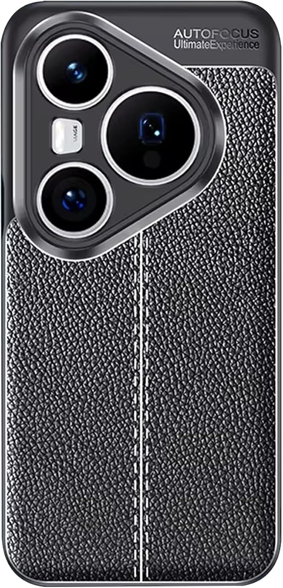 Microcase Huawei Pura 80 ile Uyumlu Leather Serisi Deri Efekt Silikon Kılıf - Siyah Al3337