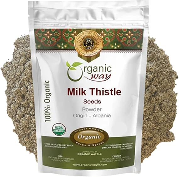Organic Way Milk Thistle Seeds Powder - Herbal Tea - Origin Albania (4 Oz)