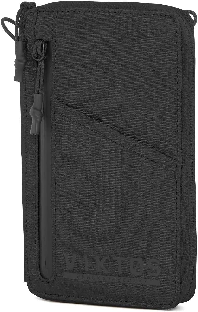 VIKTOS Upscale Travel Wallet | Durable Weather-Resistant Compact Lightweight Tactical Everyday Carry Outdoor Storage Accessory Reinforced with a Carbon Fiber Chassis | 7.5 H x 4.5 W x 1 D, Black