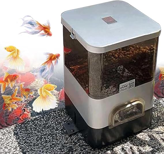 Electric Feeder, Automatic Feeder, Fish Feeder with Timer, Outdoor Intelligent Fish Feeder for Ponds, Timer Distribution for Aquarium or Fish Tank