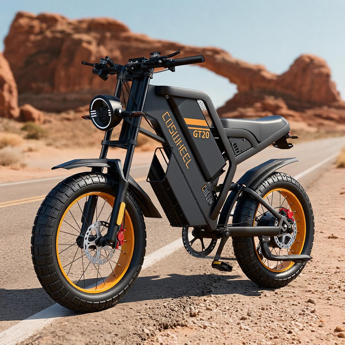 Electric Bike for Adults, Electric Motorcycle with 48V25-40AH Removable Battery, with Peak 1500-3000W Motor, 93-145Miles 31-37.5MPH, 3 Riding, Modes, 7-Speed, 20x4 Fat Tire
