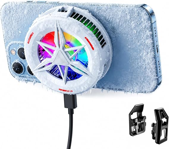 Basic iPhone Cooler,Magnetic/Clip-on Phone Cooler for Gaming,Phone Fan