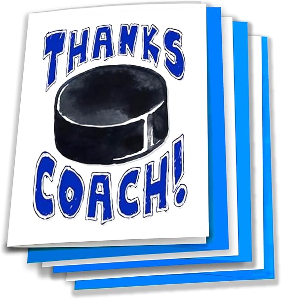 Play Strong 3-Pack Thanks Hockey Coach You're Awesome 3-Pack (5x7) Greeting Cards Amazing for Hockey Team Banquet Party Coach Appreciation Gifts