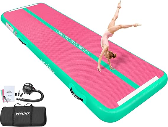 VOFiTNY Gymnastics Air Tumble Track Tumbling Track, Inflatable Gymnastics Training Mat with Electric Pump, Tumble Track for Home and Gym Use