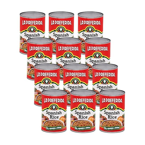 La Preferida Canned Spanish Rice (Bold Flavor from Bell Pepper, Onion & Tomato) No Artificial Colors or Preservatives. Easy Mexican Side Dish, Ready in Minutes, 15oz. (Pack of 12)