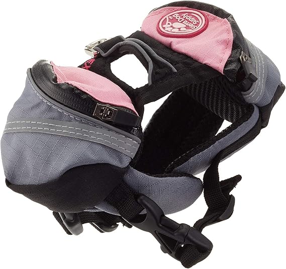 Doggles Dog Extreme Backpack, Gray/Pink, XX-Small
