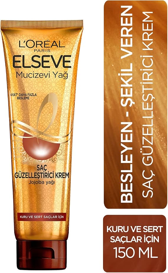 L'Oreal Paris Elseve Mucizevi Yağ Saç Güzelleştirici Krem 150 ml - Kuru ve Sert Saçlar İçin
